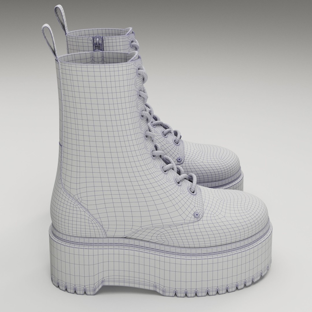 Dr Martens Jadon Max Platform Boots 3D Model – Low Poly Game-Ready, PBR - View 25