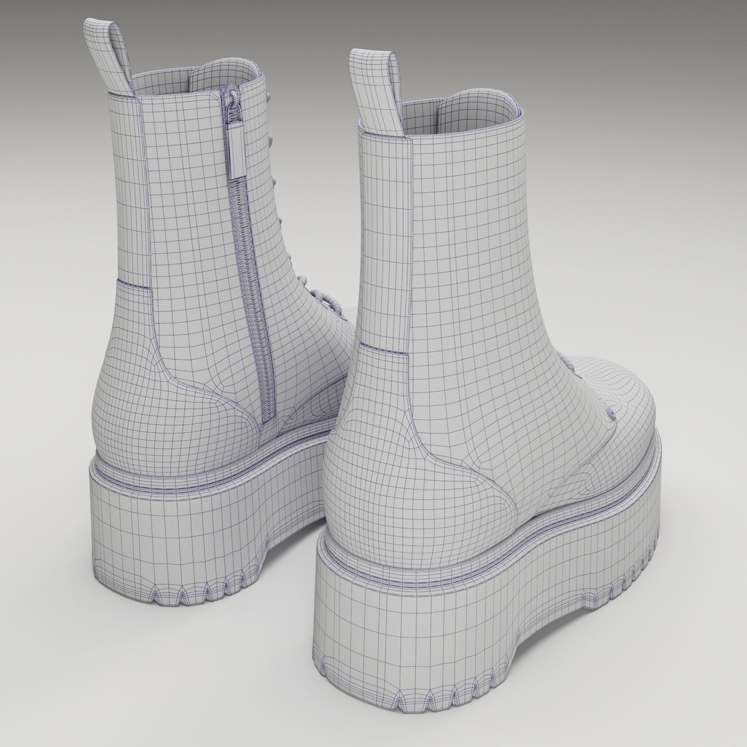 Dr Martens Jadon Max Platform Boots 3D Model – Low Poly Game-Ready, PBR - View 27
