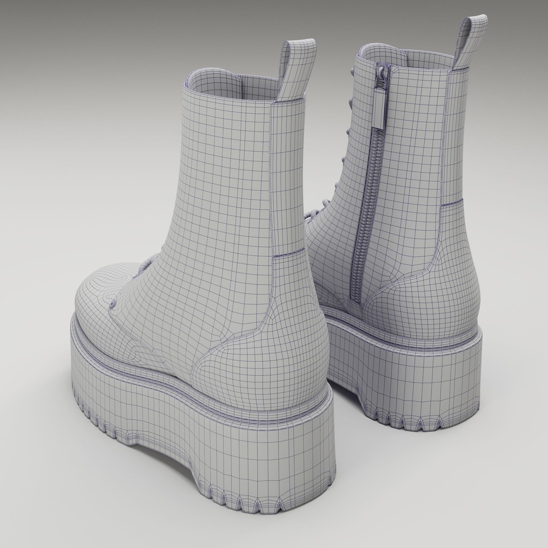Dr Martens Jadon Max Platform Boots 3D Model – Low Poly Game-Ready, PBR - View 29