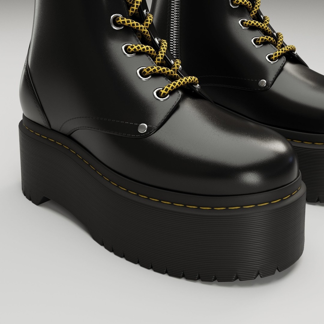 Dr Martens Jadon Max Platform Boots 3D Model – Low Poly Game-Ready, PBR - View 5