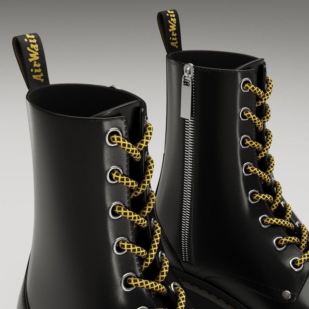 Dr Martens Jadon Max Platform Boots 3D Model – Low Poly Game-Ready, PBR - View 6