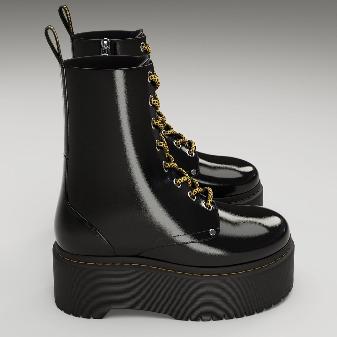 Dr Martens Jadon Max Platform Boots 3D Model – Low Poly Game-Ready, PBR - View 8