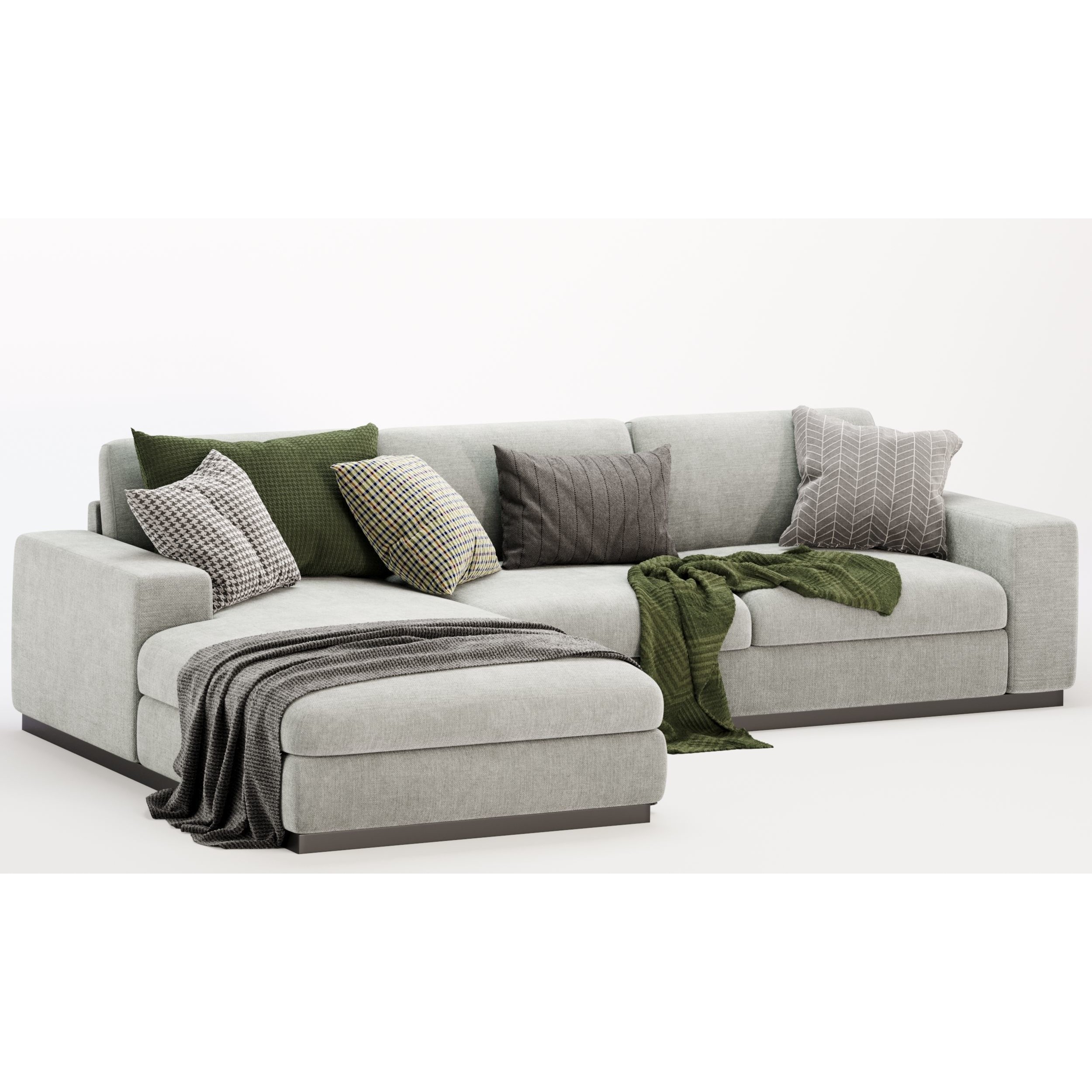 Sepia Corner Sofa - Game-Ready 3D Model - View 5