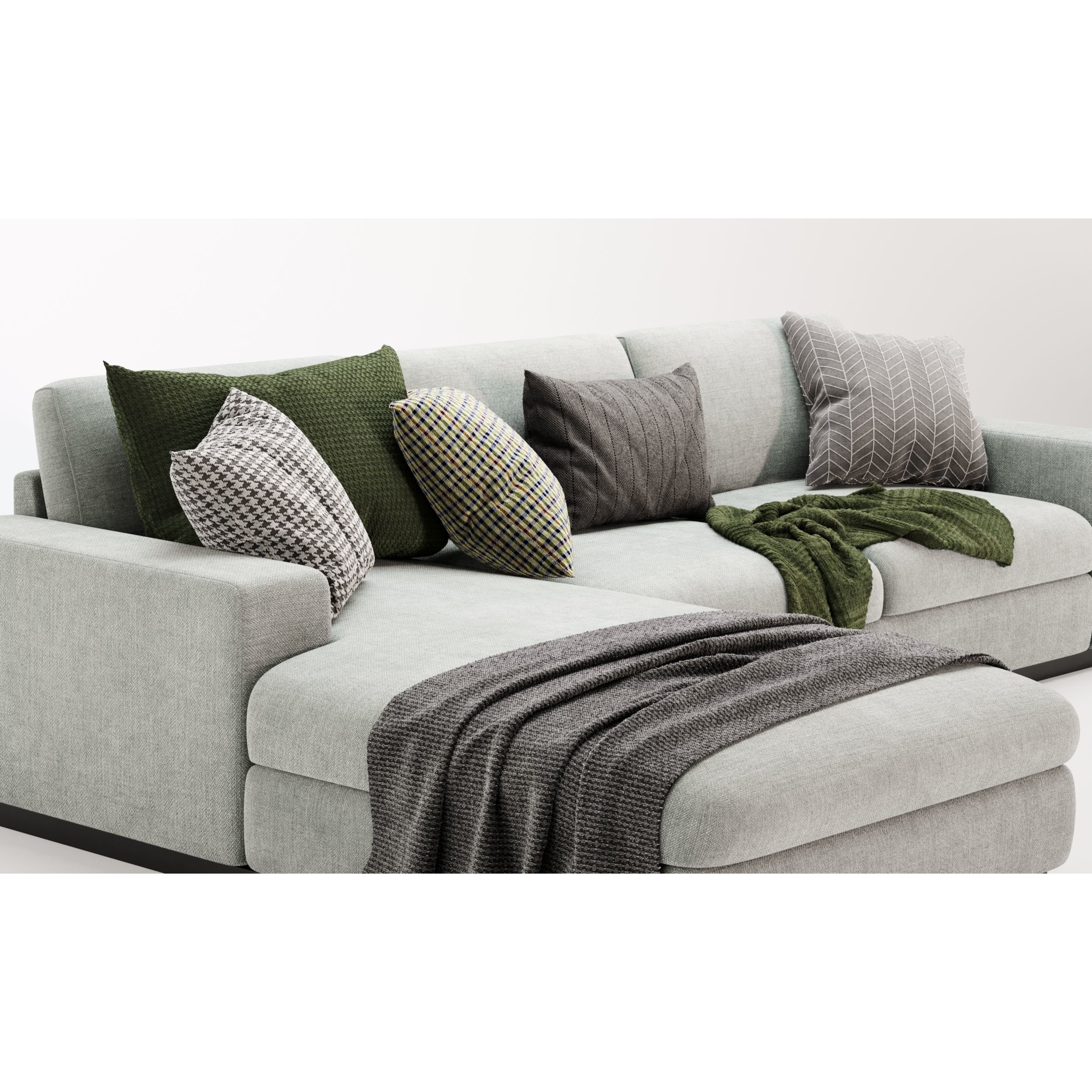 Sepia Corner Sofa - Game-Ready 3D Model - View 8