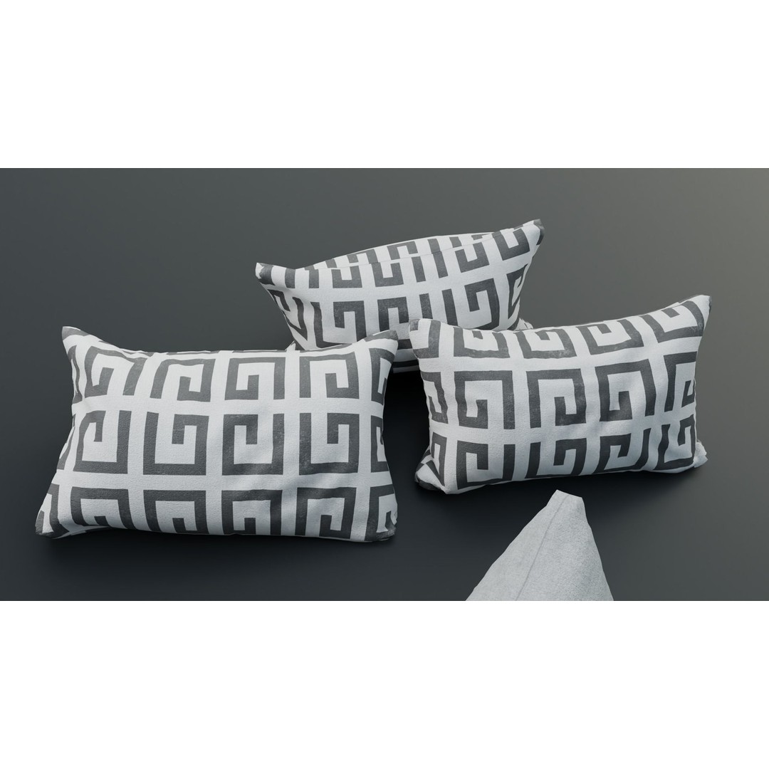 Pillows 3D Model – High Poly PBR Textures, FBX, Game-Ready - View 10