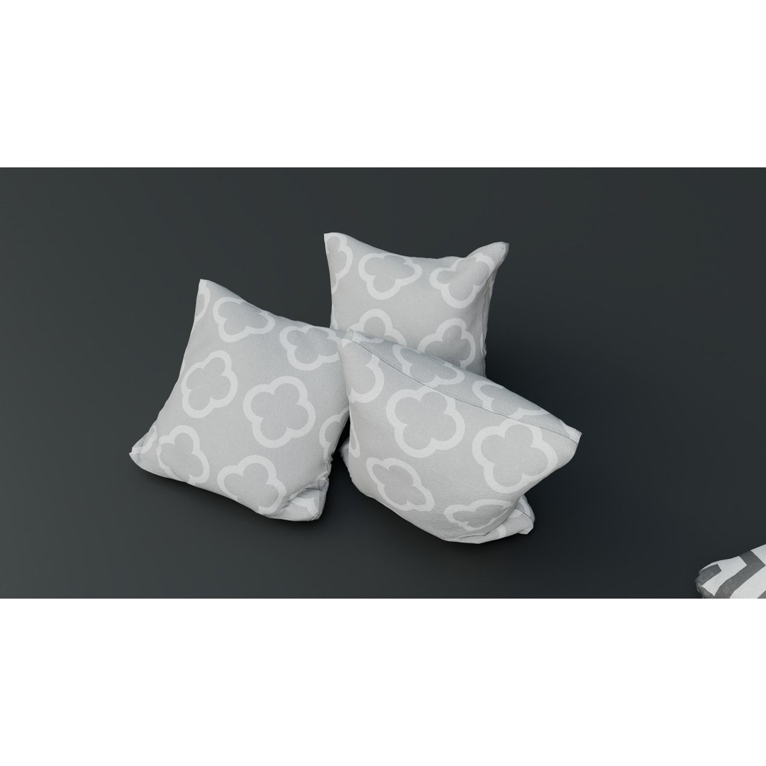 Pillows 3D Model – High Poly PBR Textures, FBX, Game-Ready - View 11