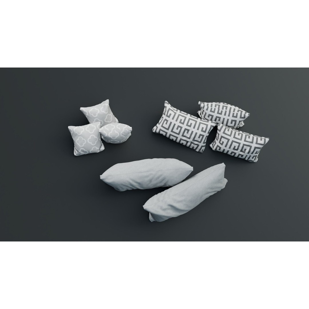 Pillows 3D Model – High Poly PBR Textures, FBX, Game-Ready - View 12