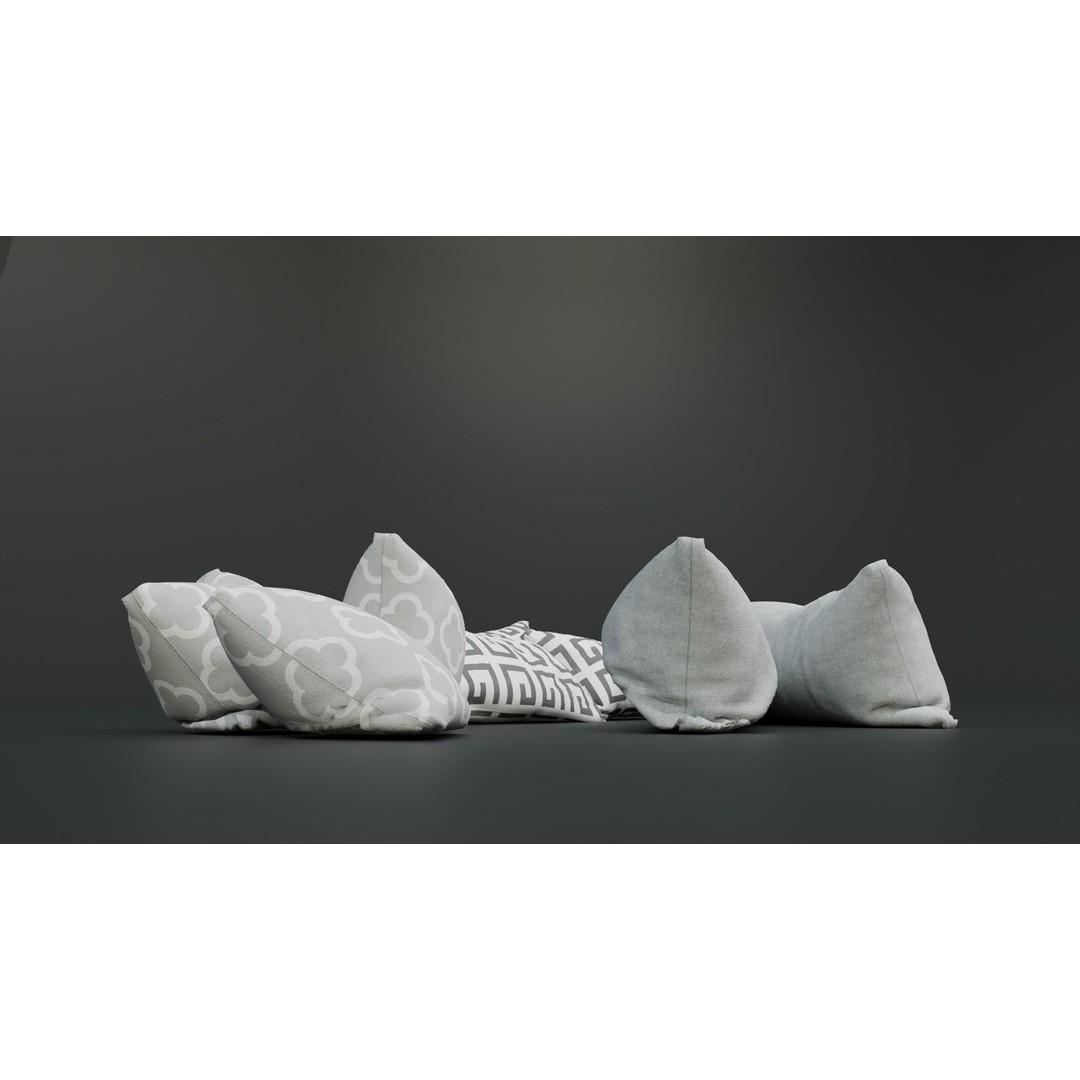 Pillows 3D Model – High Poly PBR Textures, FBX, Game-Ready - View 13