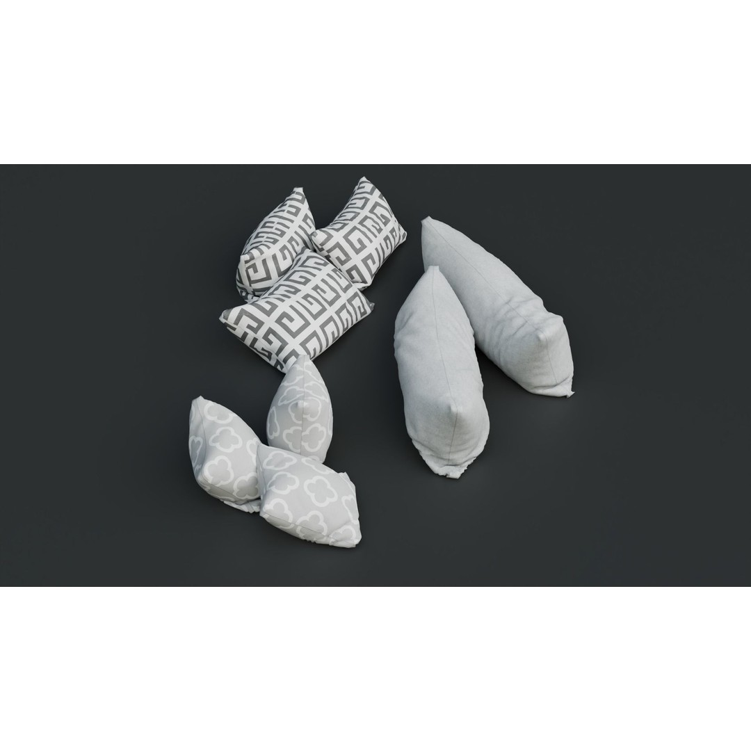 Pillows 3D Model – High Poly PBR Textures, FBX, Game-Ready - View 6