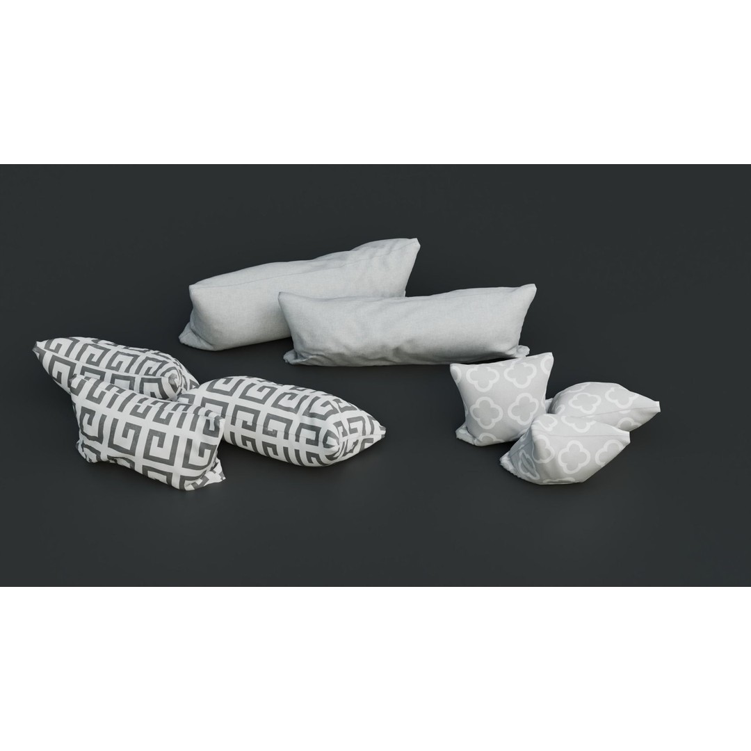 Pillows 3D Model – High Poly PBR Textures, FBX, Game-Ready - View 7