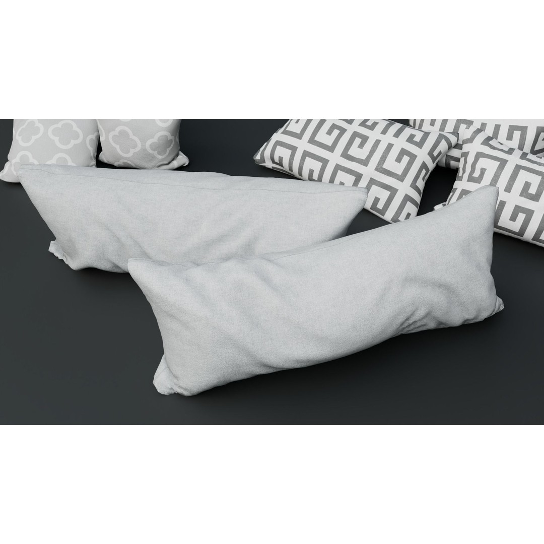 Pillows 3D Model – High Poly PBR Textures, FBX, Game-Ready - View 9