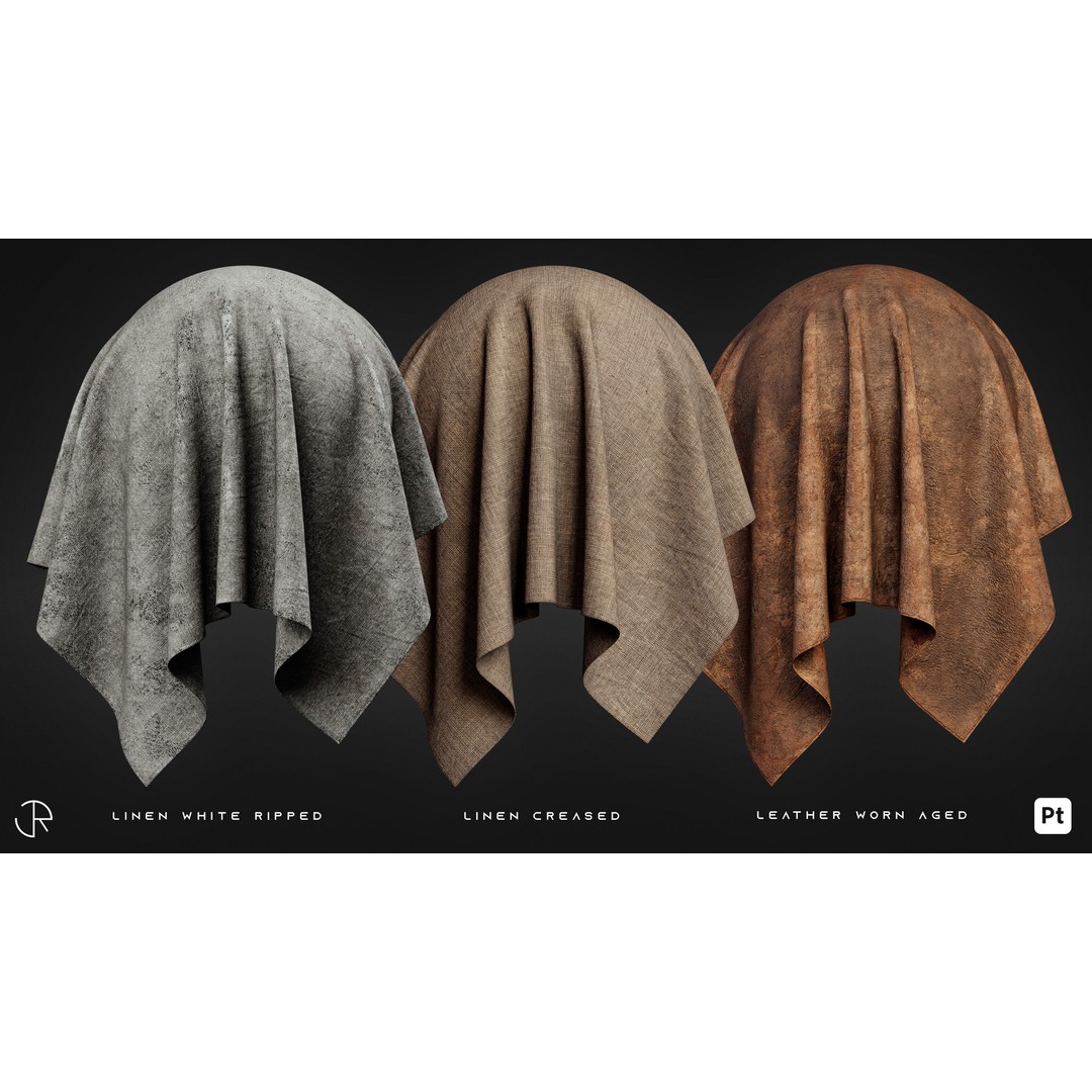 Medieval Fabric and Leather 3D Model – Smart Materials for Substance Painter - View 6