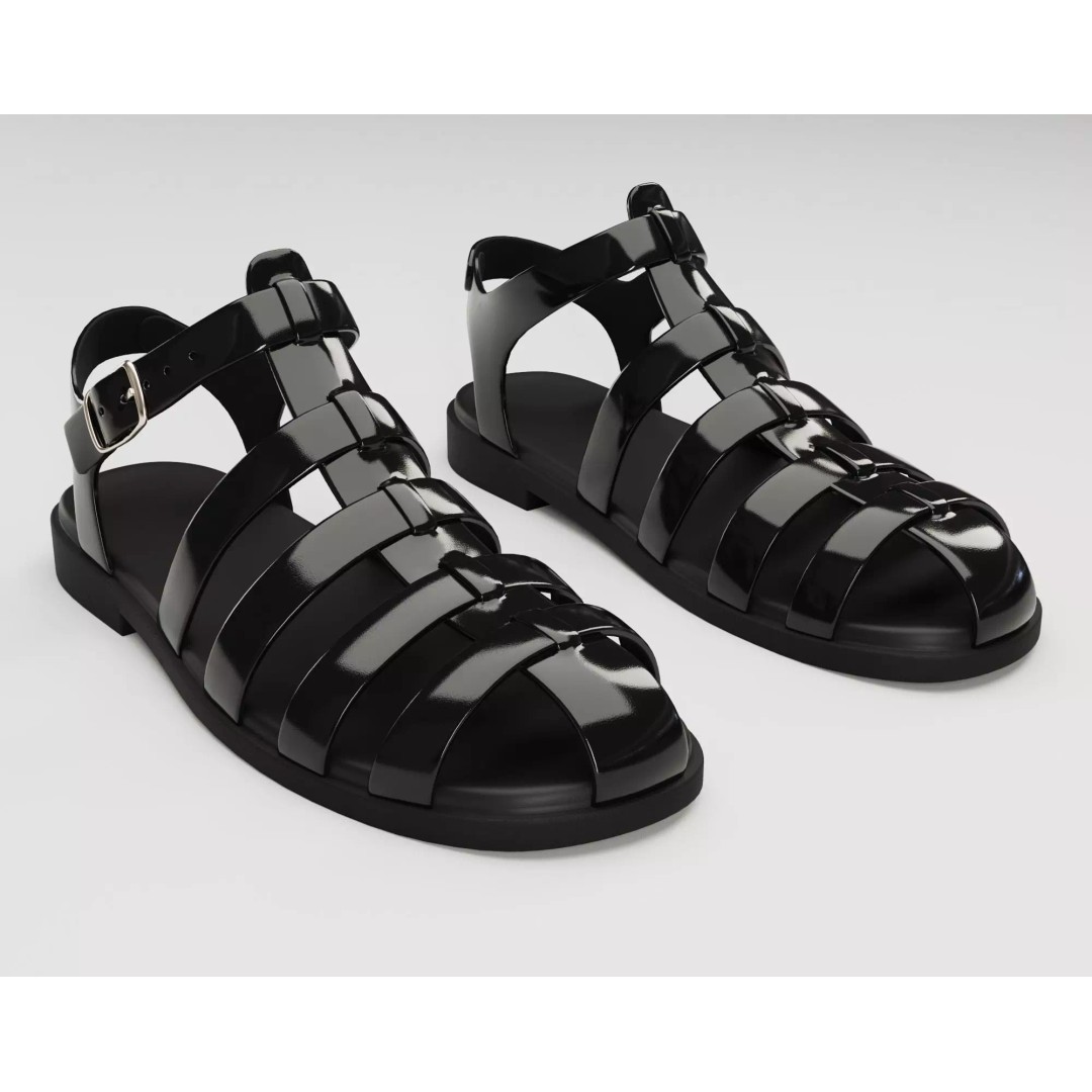 Ezerosy Gladiators Sandals 3D Model – Low Poly Game Ready Footwear, FBX - View 2