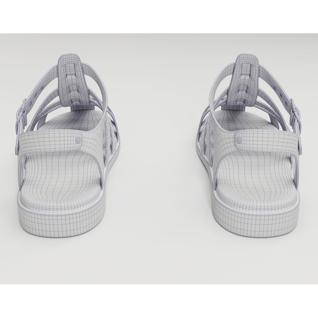 Ezerosy Gladiators Sandals 3D Model – Low Poly Game Ready Footwear, FBX - View 25