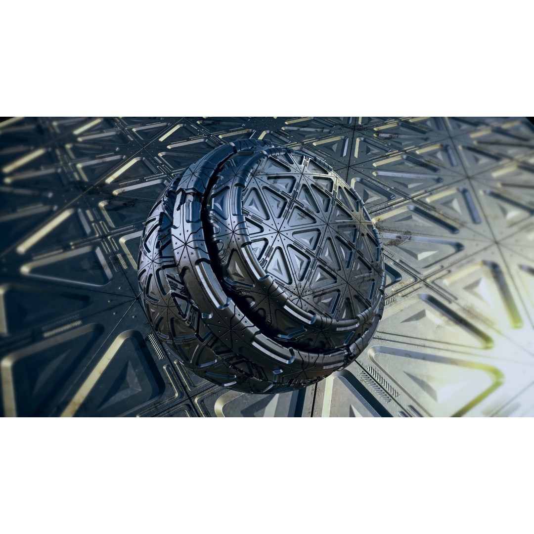 13 Sci-Fi PBR Materials 3D Model – High Quality Textures for Substance - View 3