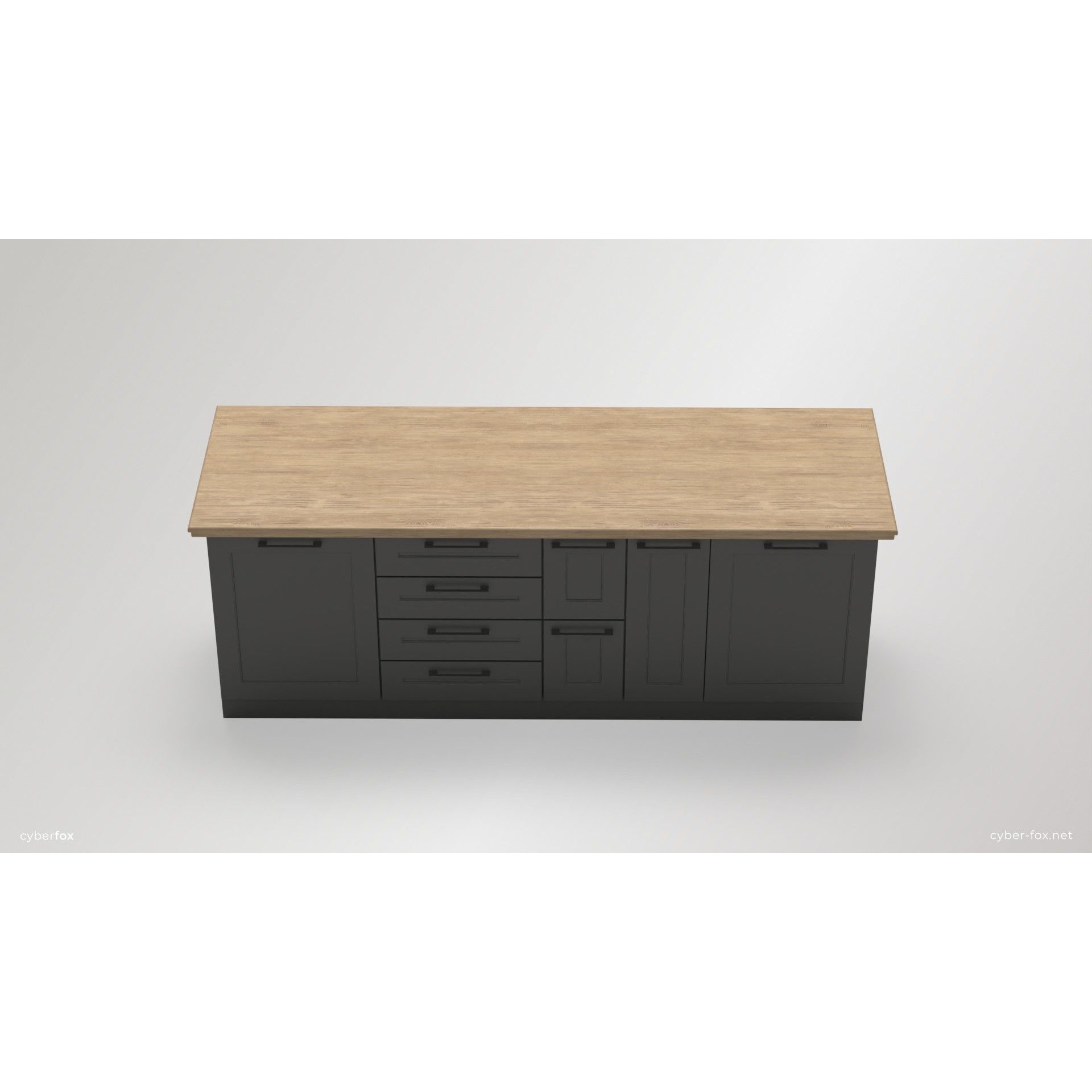 Module Kitchen Cabinets Set - Low-Poly Game-Ready 3D Model