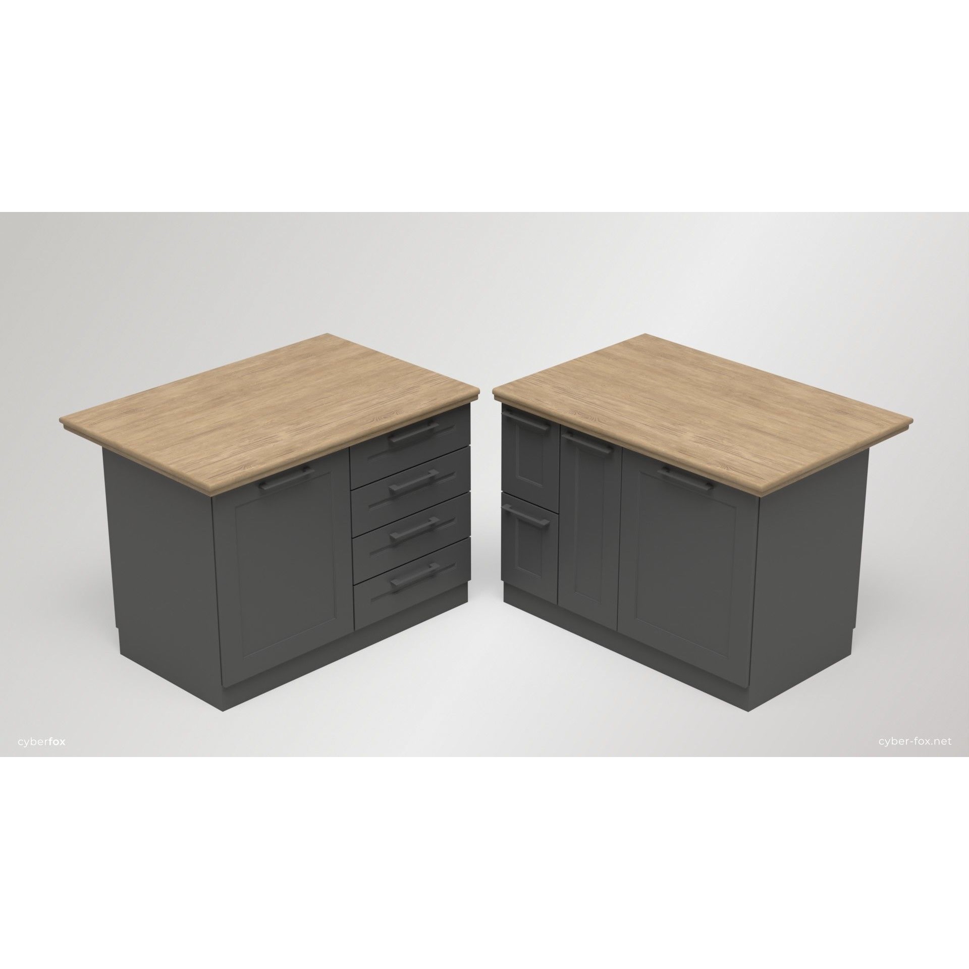 Module Kitchen Cabinets Set - Low-Poly Game-Ready 3D Model - View 11