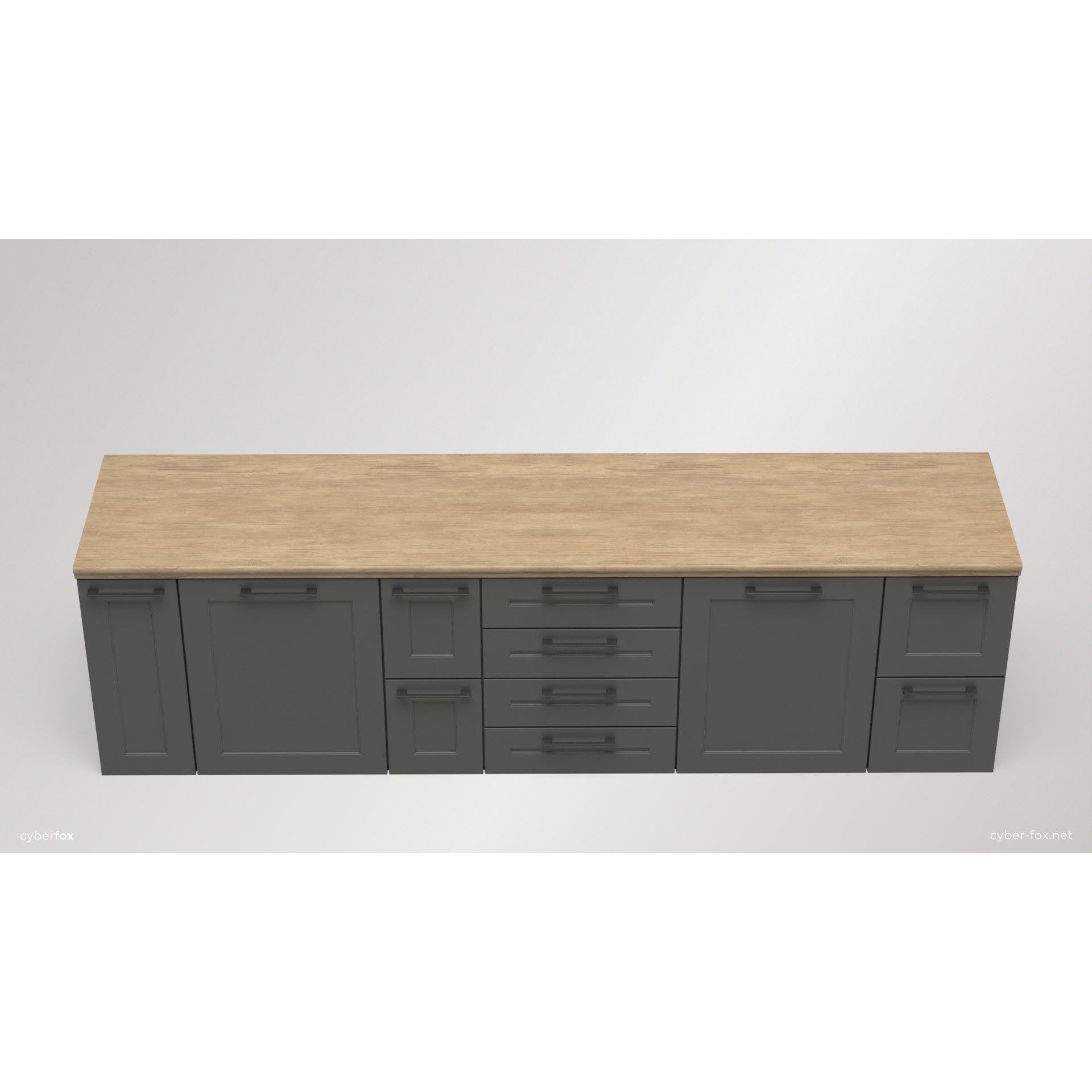 Module Kitchen Cabinets Set - Low-Poly Game-Ready 3D Model - View 13
