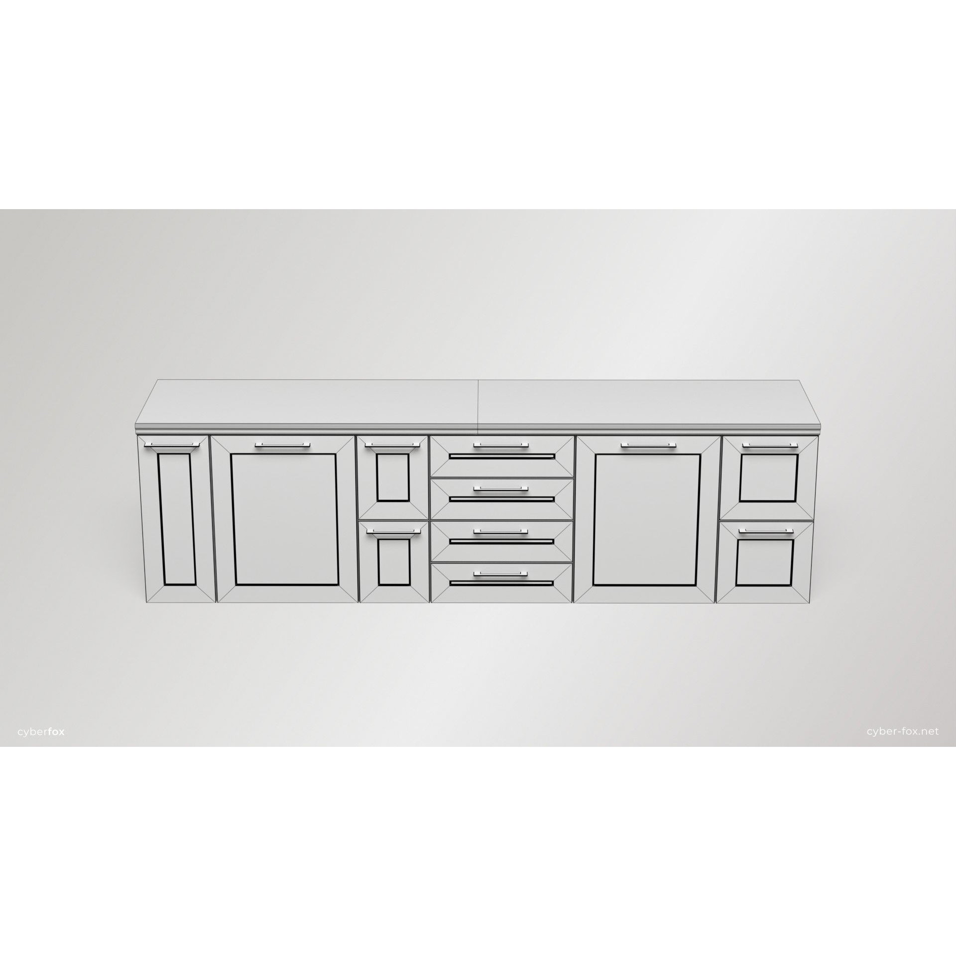 Module Kitchen Cabinets Set - Low-Poly Game-Ready 3D Model - View 14