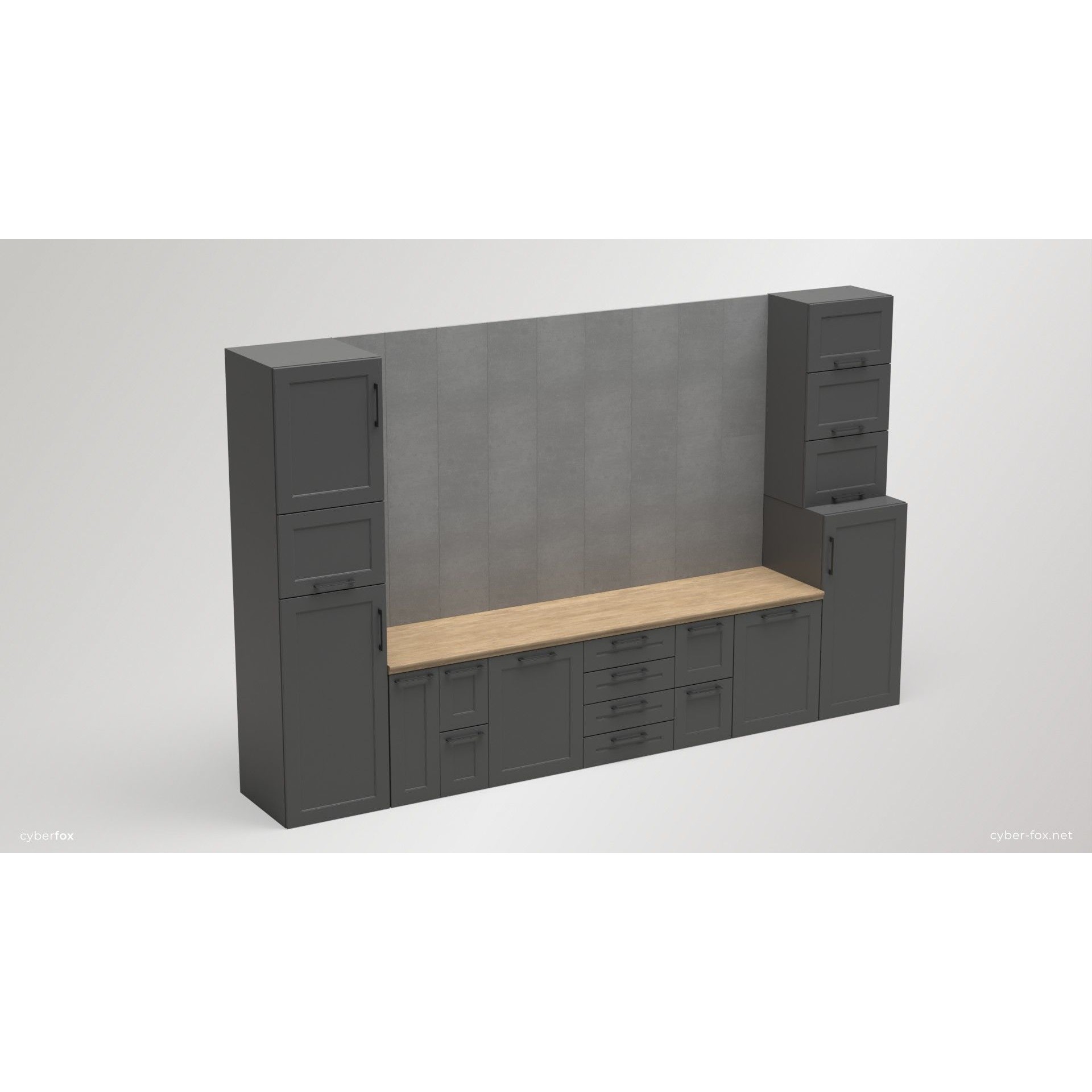 Module Kitchen Cabinets Set - Low-Poly Game-Ready 3D Model - View 5