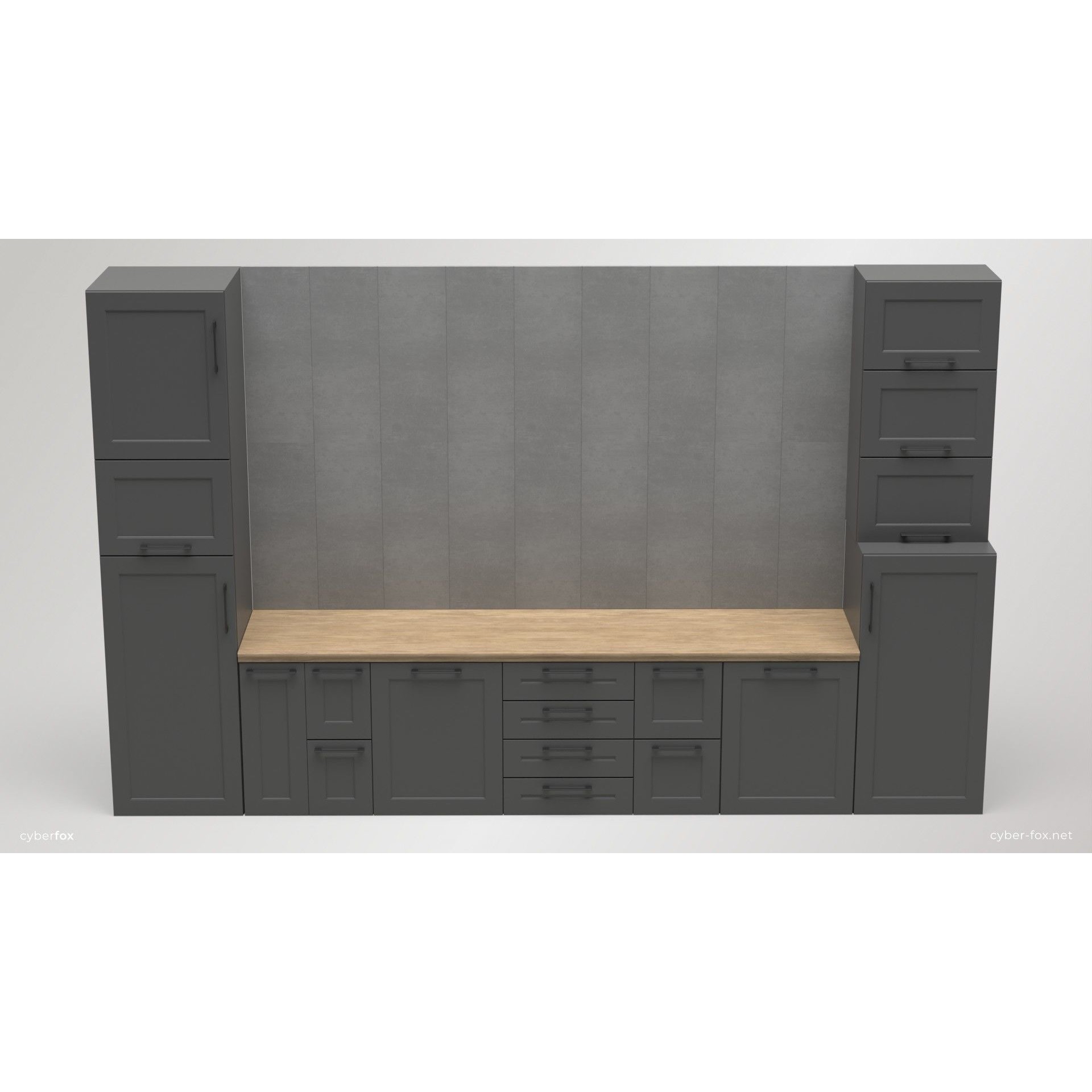 Module Kitchen Cabinets Set - Low-Poly Game-Ready 3D Model - View 6