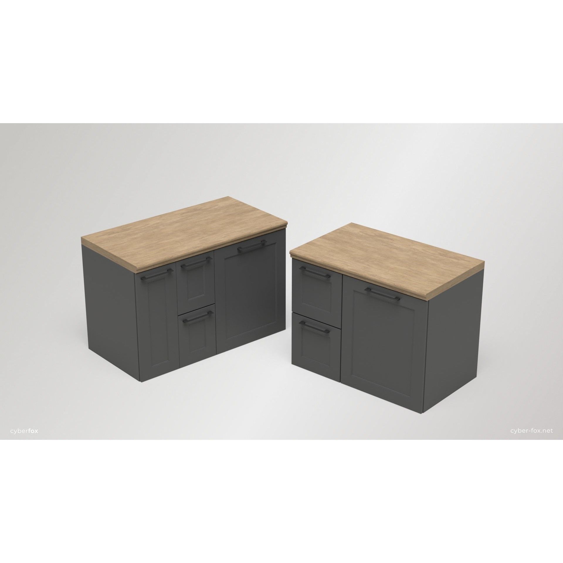 Module Kitchen Cabinets Set - Low-Poly Game-Ready 3D Model - View 7