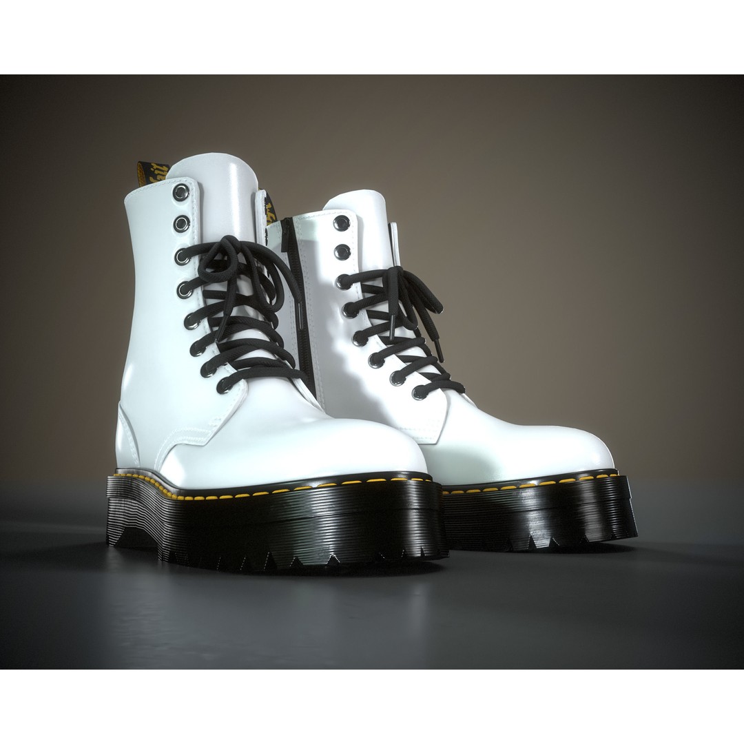 Dr. Martens Jadon 3D Model – Low Poly Game-Ready Footwear, FBX, OBJ