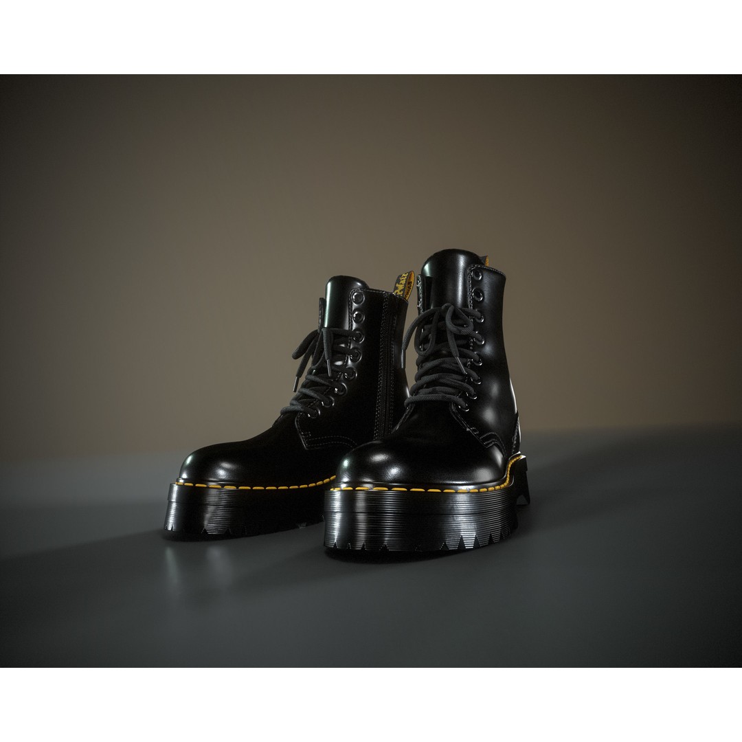 Dr. Martens Jadon 3D Model – Low Poly Game-Ready Footwear, FBX, OBJ - View 10