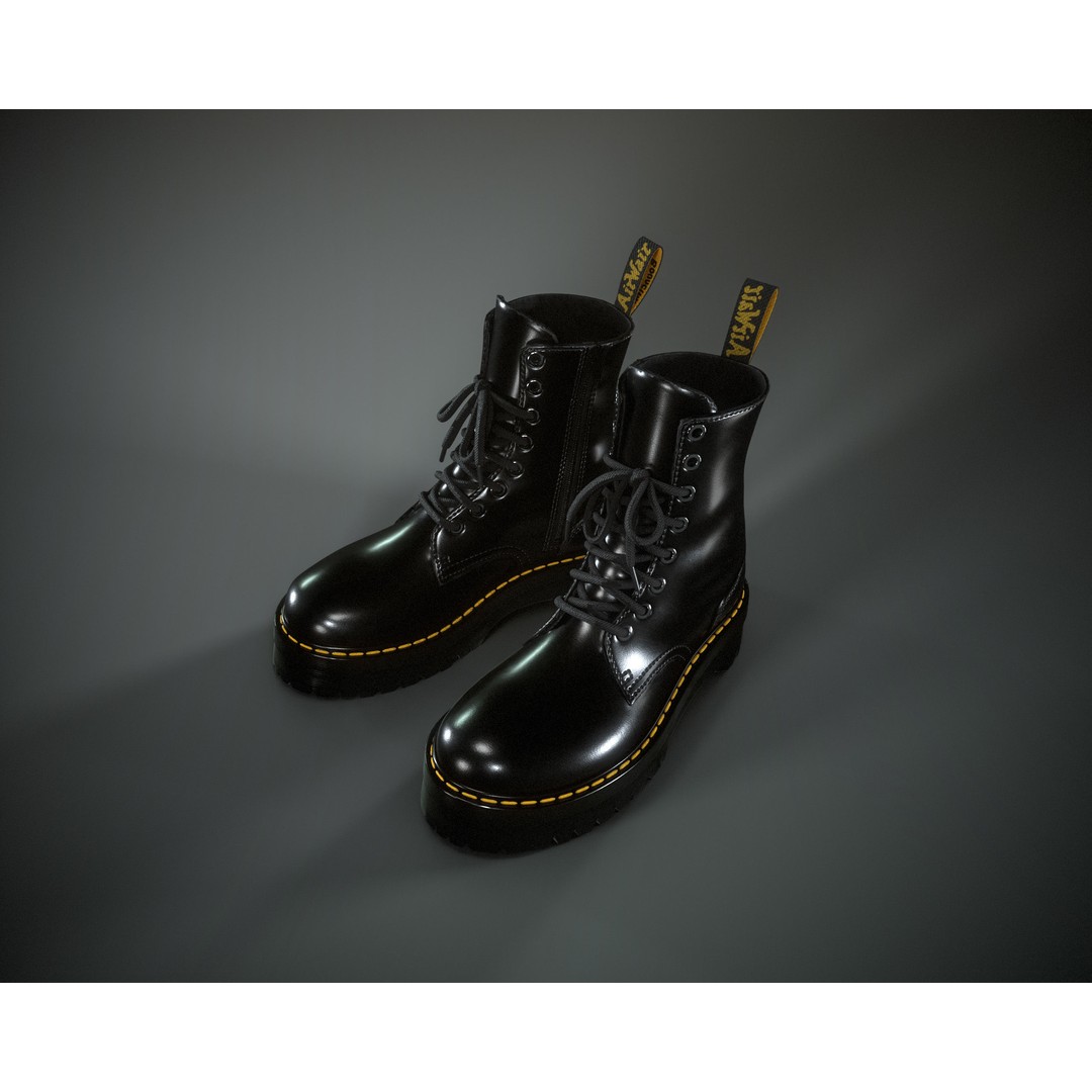 Dr. Martens Jadon 3D Model – Low Poly Game-Ready Footwear, FBX, OBJ - View 11