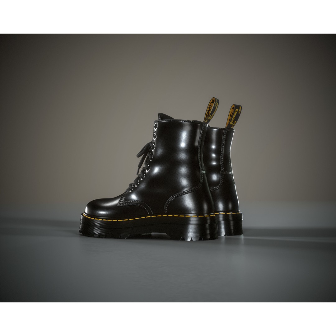 Dr. Martens Jadon 3D Model – Low Poly Game-Ready Footwear, FBX, OBJ - View 14