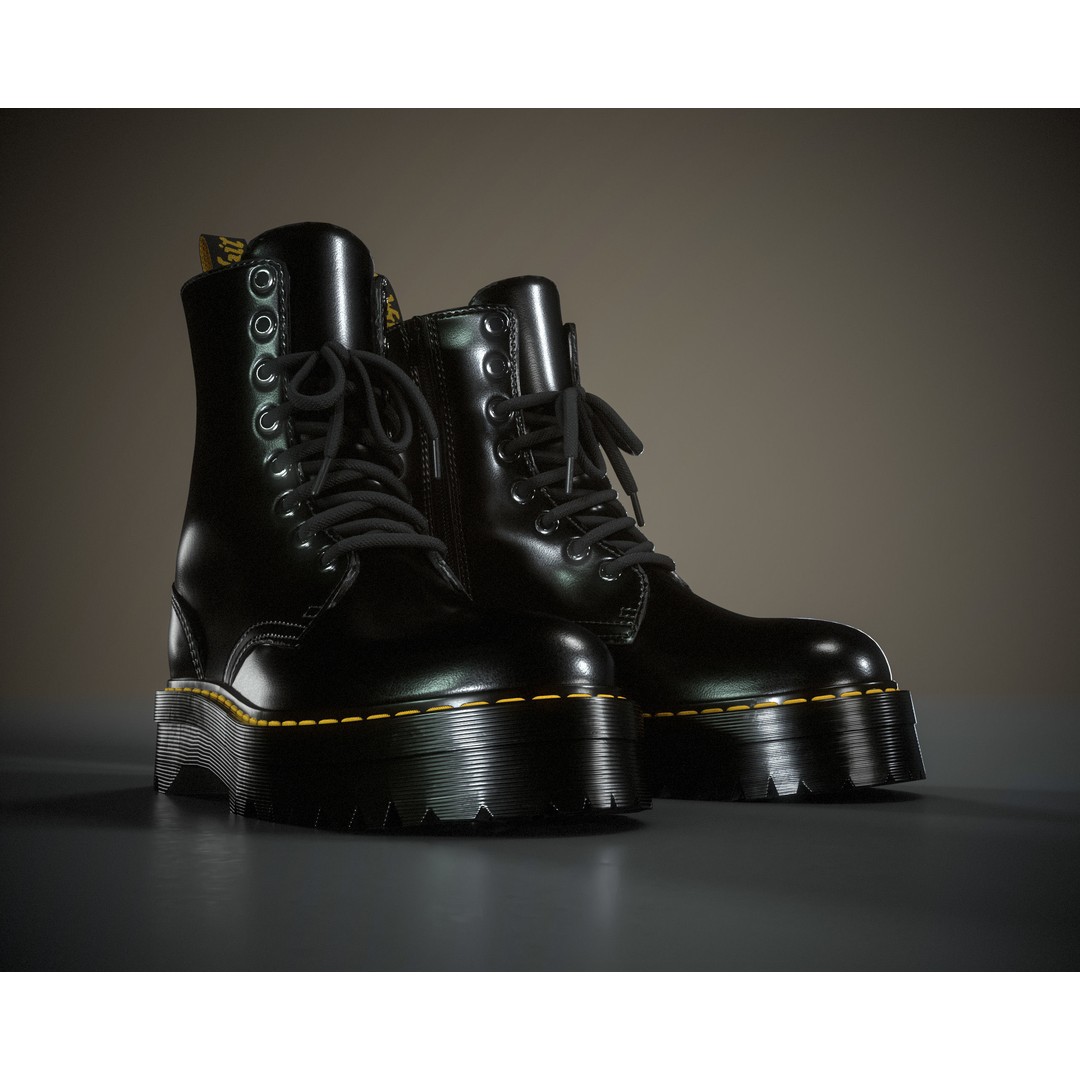 Dr. Martens Jadon 3D Model – Low Poly Game-Ready Footwear, FBX, OBJ - View 15