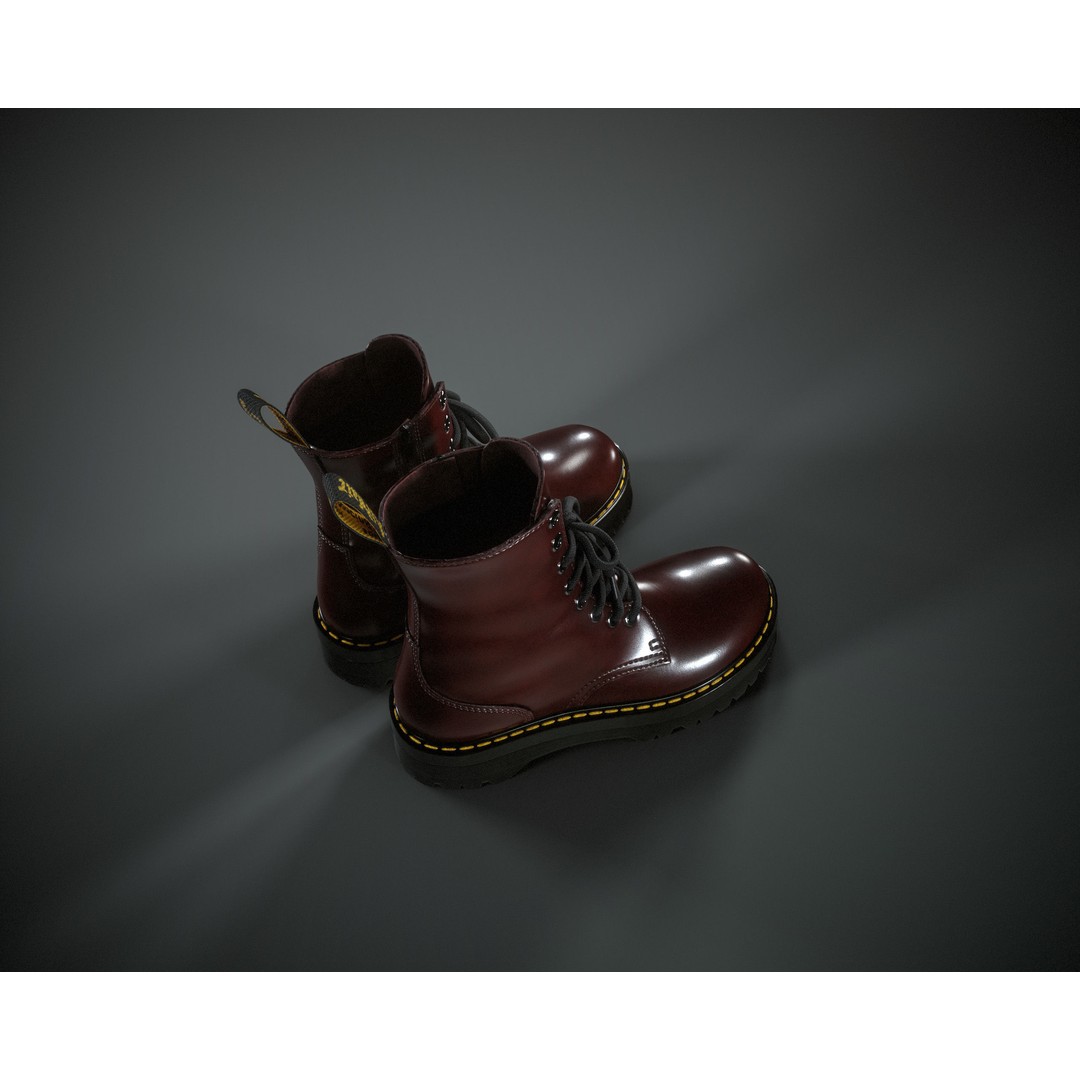 Dr. Martens Jadon 3D Model – Low Poly Game-Ready Footwear, FBX, OBJ - View 6