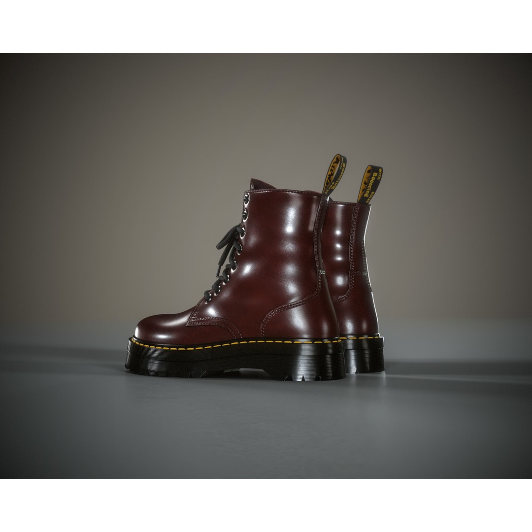 Dr. Martens Jadon 3D Model – Low Poly Game-Ready Footwear, FBX, OBJ - View 7