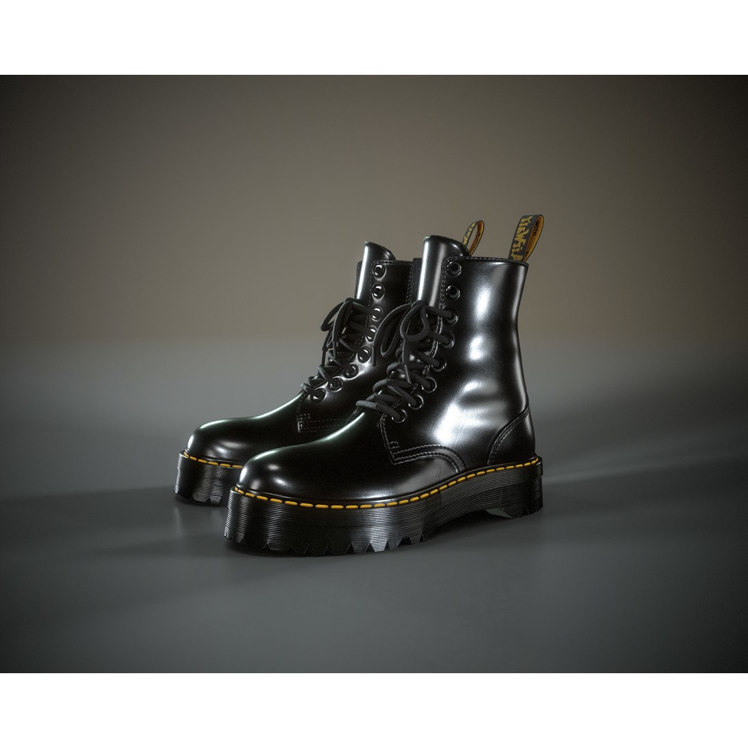 Dr. Martens Jadon 3D Model – Low Poly Game-Ready Footwear, FBX, OBJ - View 9