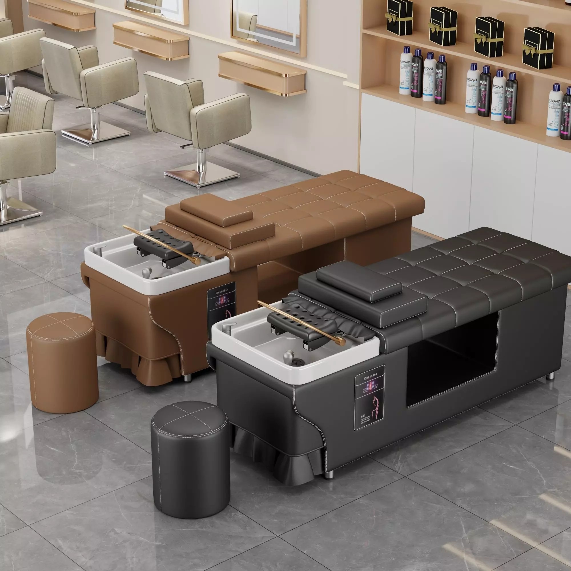 Hair Salon Furniture Set - Low-Poly Game-Ready 3D Model - View 2