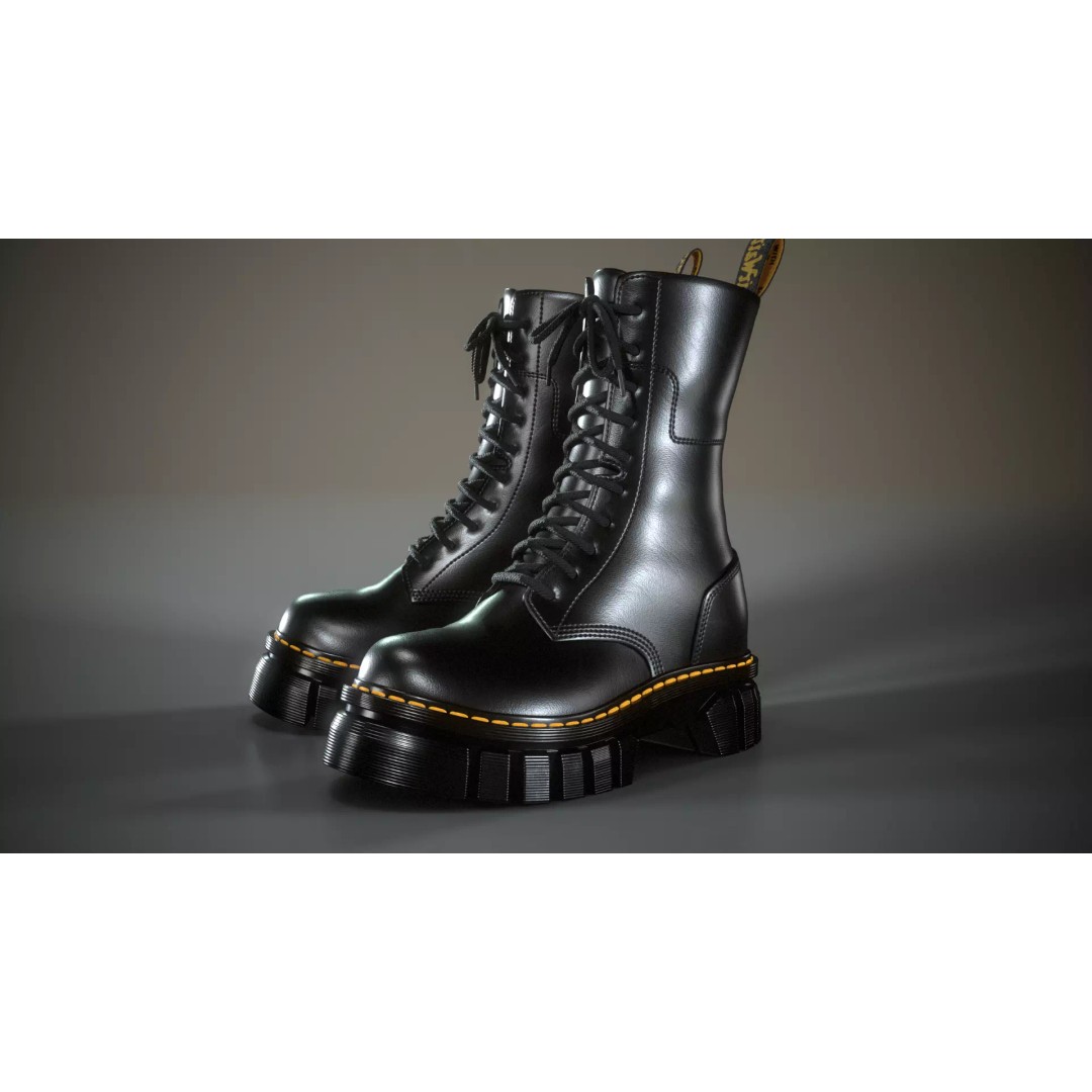 Dr. Martens Audrick MID 3D Model – Low Poly Game Asset, PBR Textures - View 2