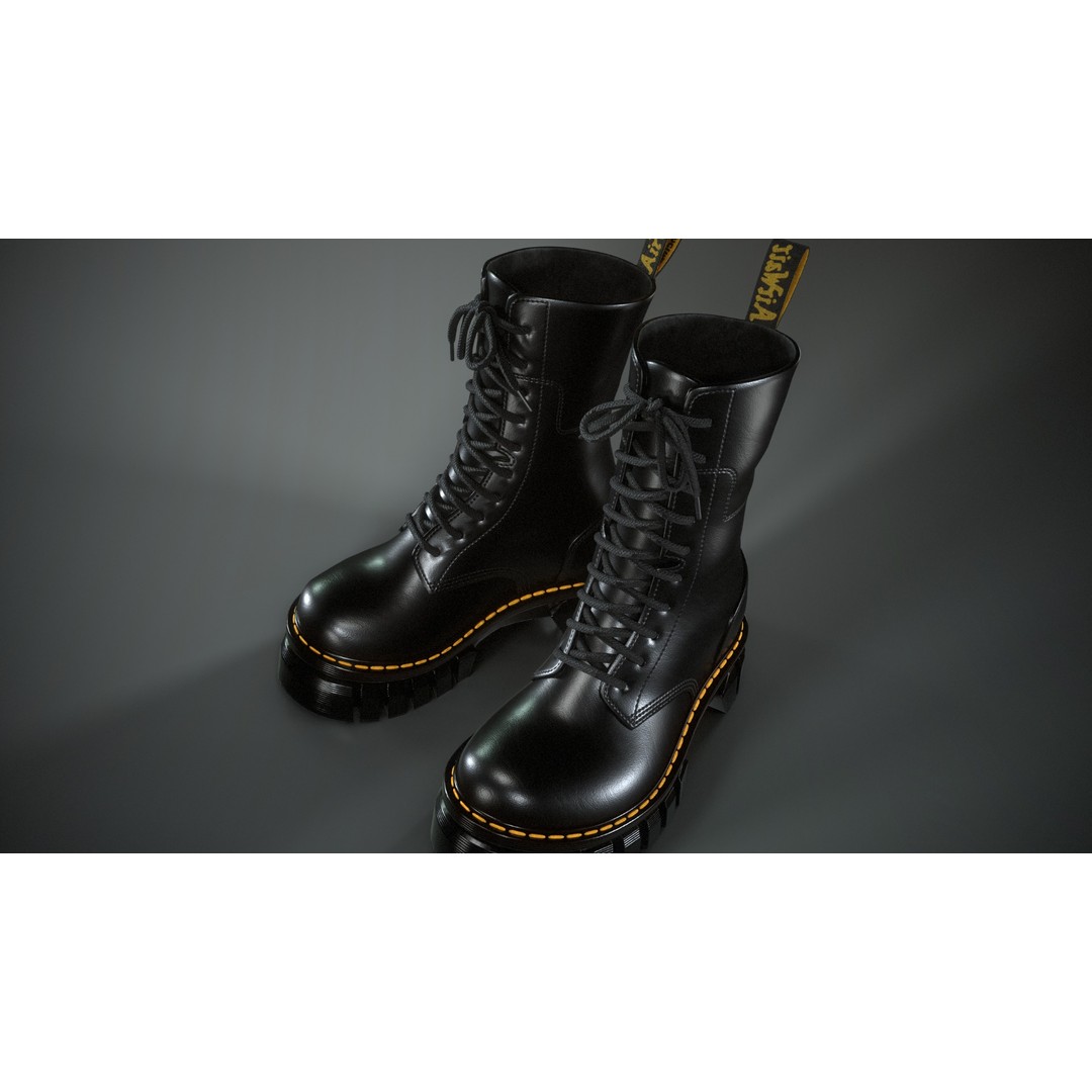 Dr. Martens Audrick MID 3D Model – Low Poly Game Asset, PBR Textures - View 4