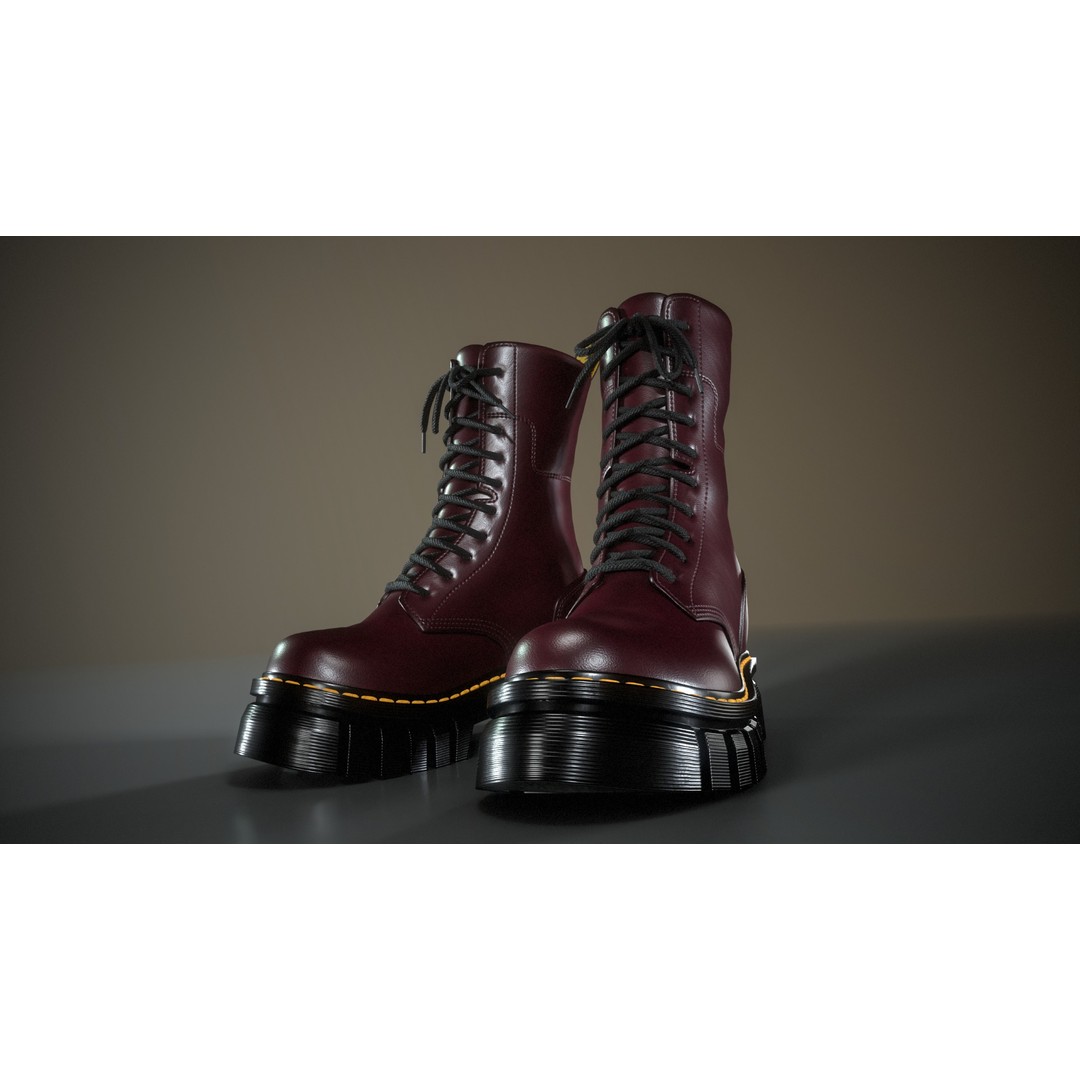 Dr. Martens Audrick MID 3D Model – Low Poly Game Asset, PBR Textures - View 8