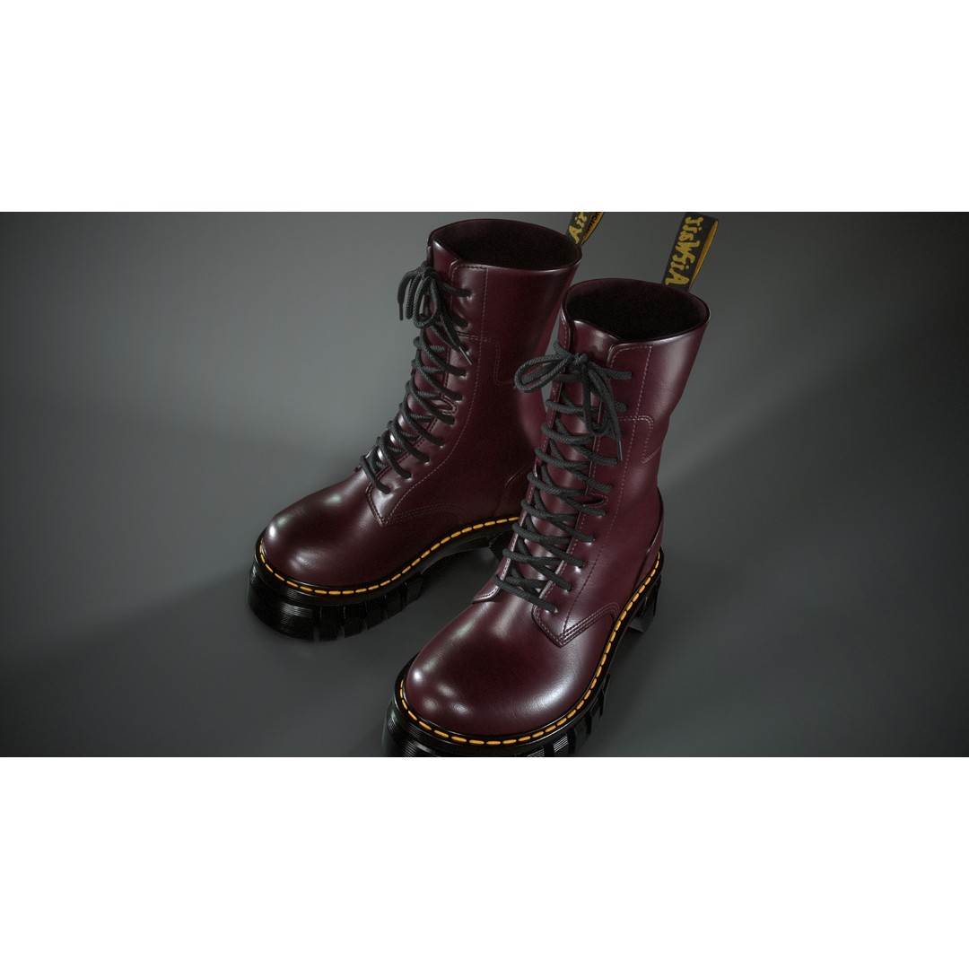 Dr. Martens Audrick MID 3D Model – Low Poly Game Asset, PBR Textures - View 9