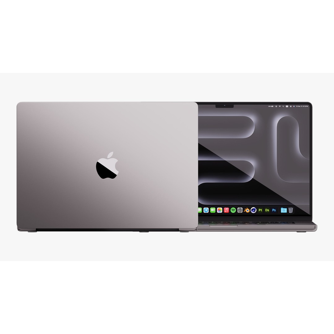 Apple MacBook Pro 16 Inch 3D Model – Space Gray Laptop with Magic Mouse - View 10