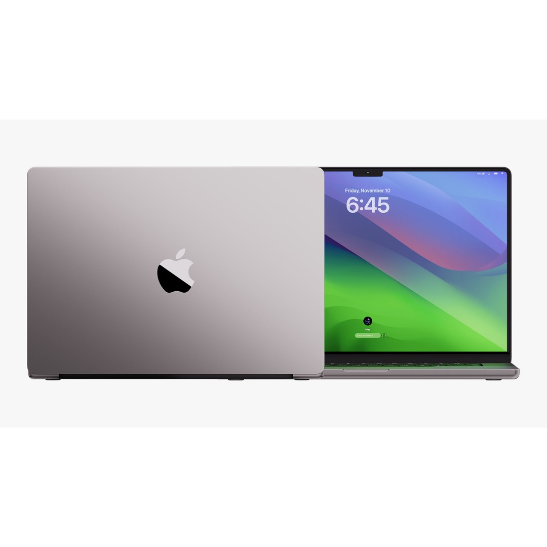 Apple MacBook Pro 16 Inch 3D Model – Space Gray Laptop with Magic Mouse - View 14