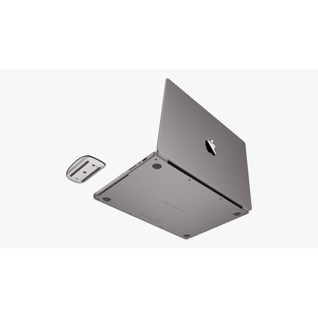 Apple MacBook Pro 16 Inch 3D Model – Space Gray Laptop with Magic Mouse - View 15