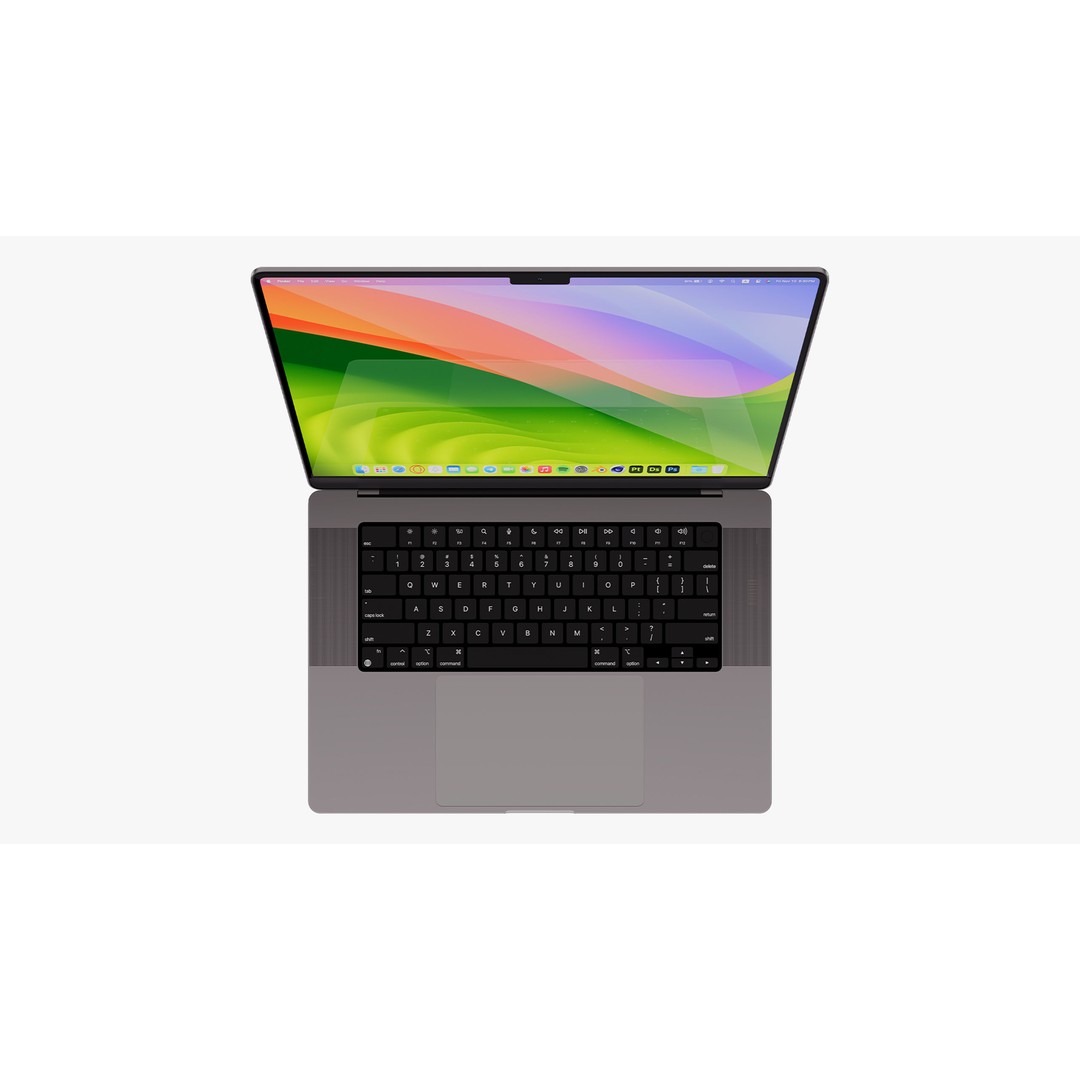 Apple MacBook Pro 16 Inch 3D Model – Space Gray Laptop with Magic Mouse - View 21