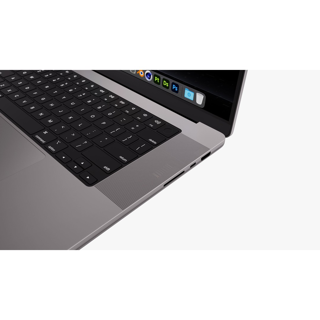 Apple MacBook Pro 16 Inch 3D Model – Space Gray Laptop with Magic Mouse - View 26