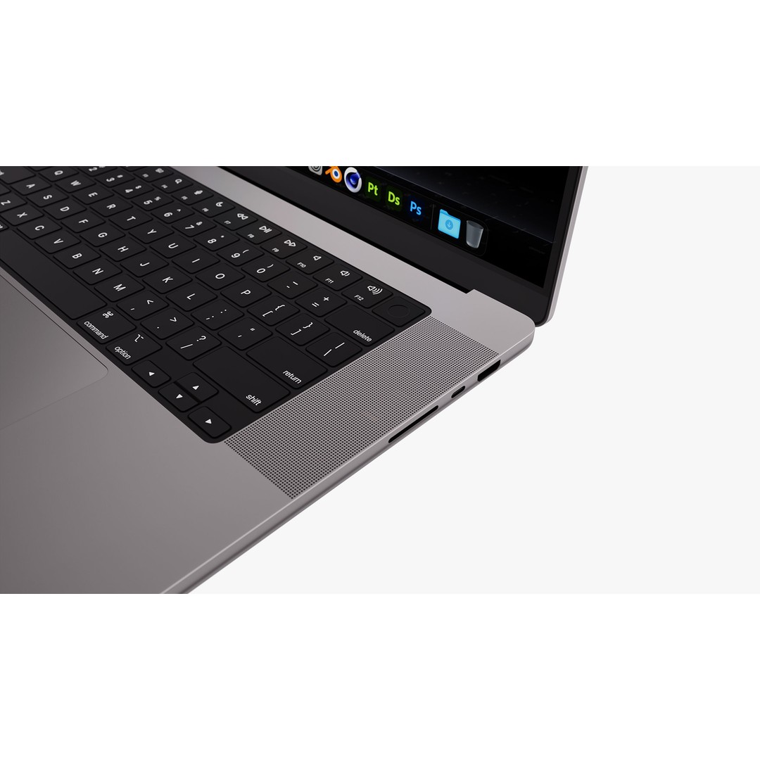 Apple MacBook Pro 16 Inch 3D Model – Space Gray Laptop with Magic Mouse - View 28