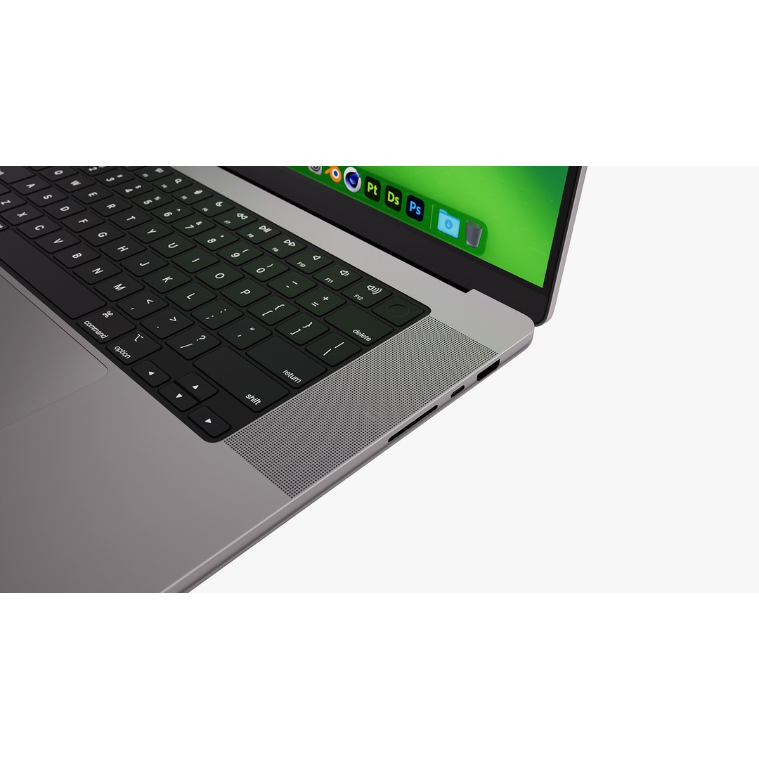 Apple MacBook Pro 16 Inch 3D Model – Space Gray Laptop with Magic Mouse - View 32