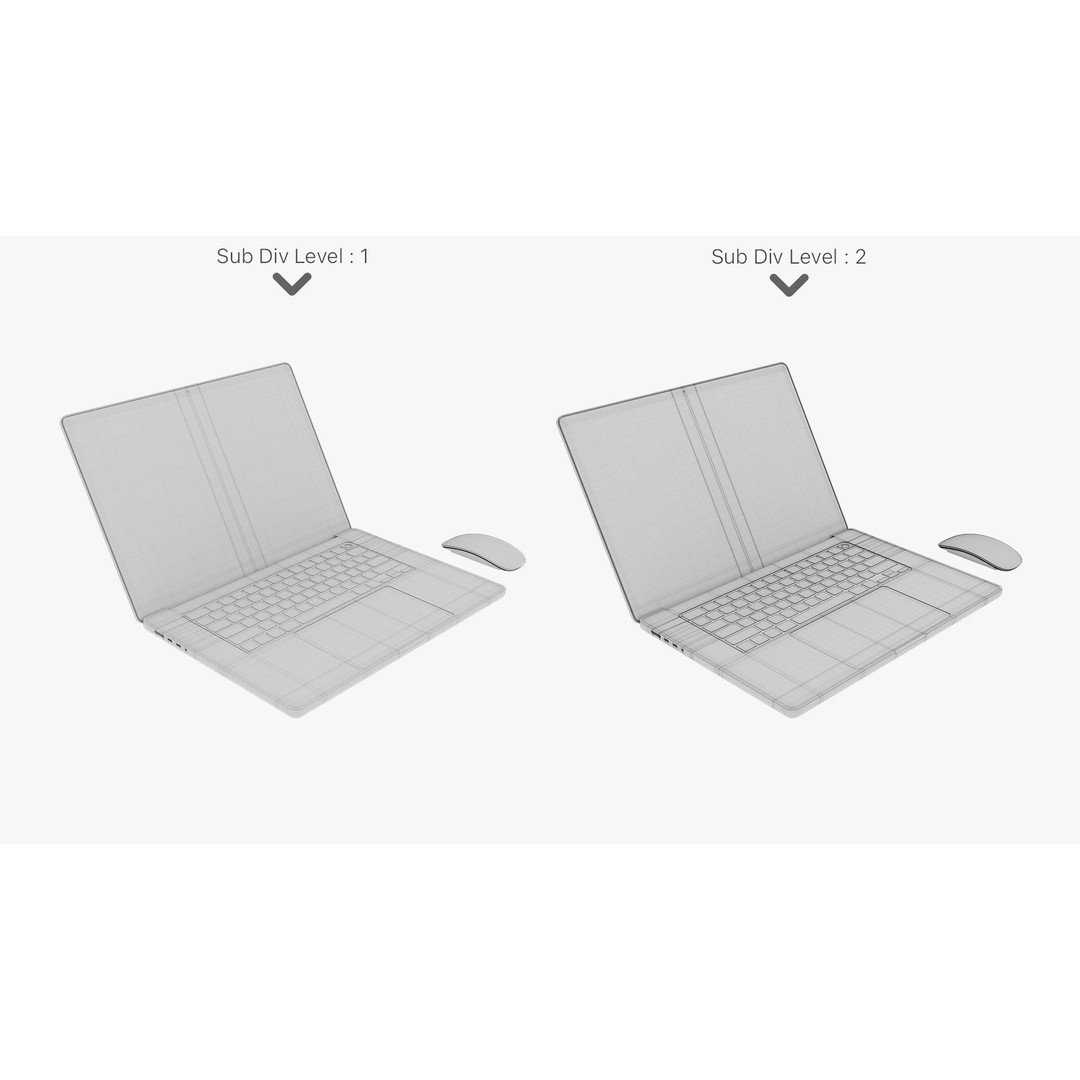 Apple MacBook Pro 16 Inch 3D Model – Space Gray Laptop with Magic Mouse - View 41