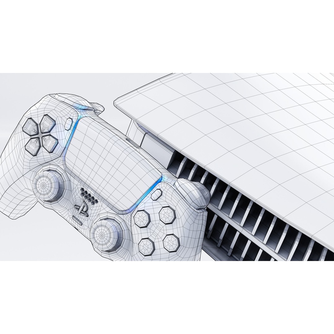 Sony DualSense Controller 3D Model – PBR Game Asset, FBX, OBJ - View 17