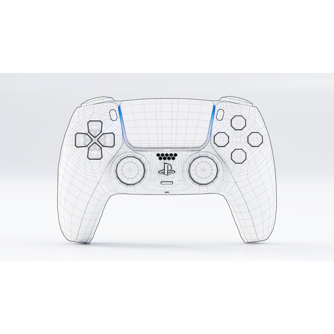 Sony DualSense Controller 3D Model – PBR Game Asset, FBX, OBJ - View 3