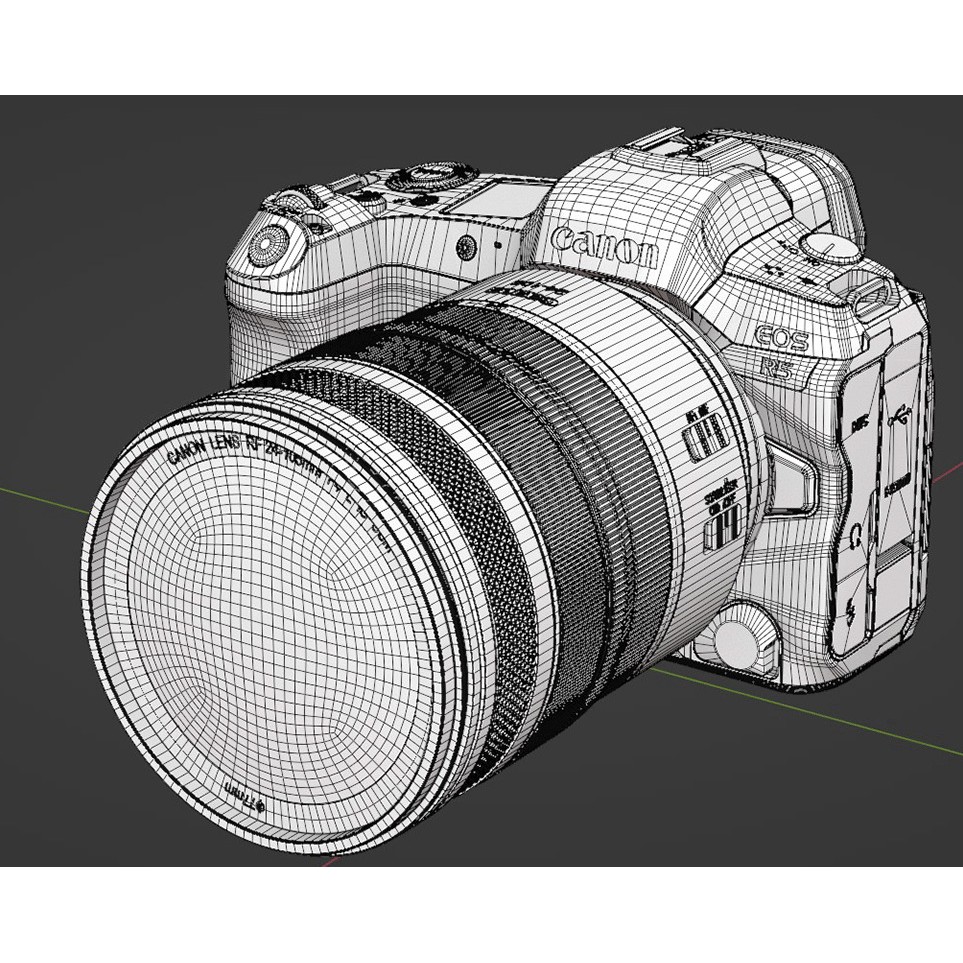 Canon EOS R5 3D Model – Low Poly Game-Ready Camera, FBX & OBJ - View 15